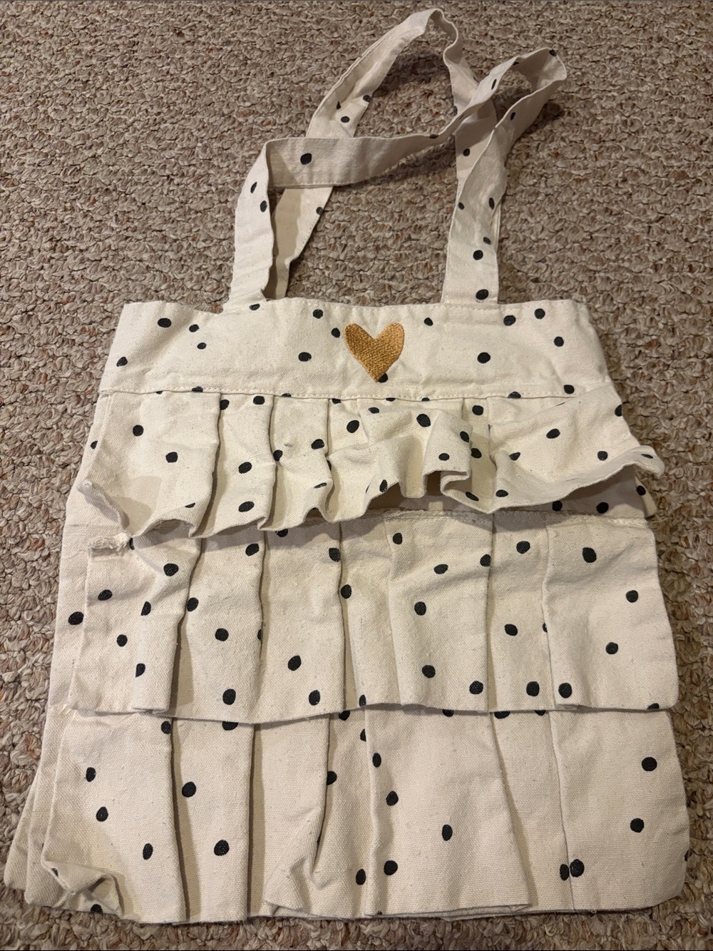 Ruffle polka dot tote bag